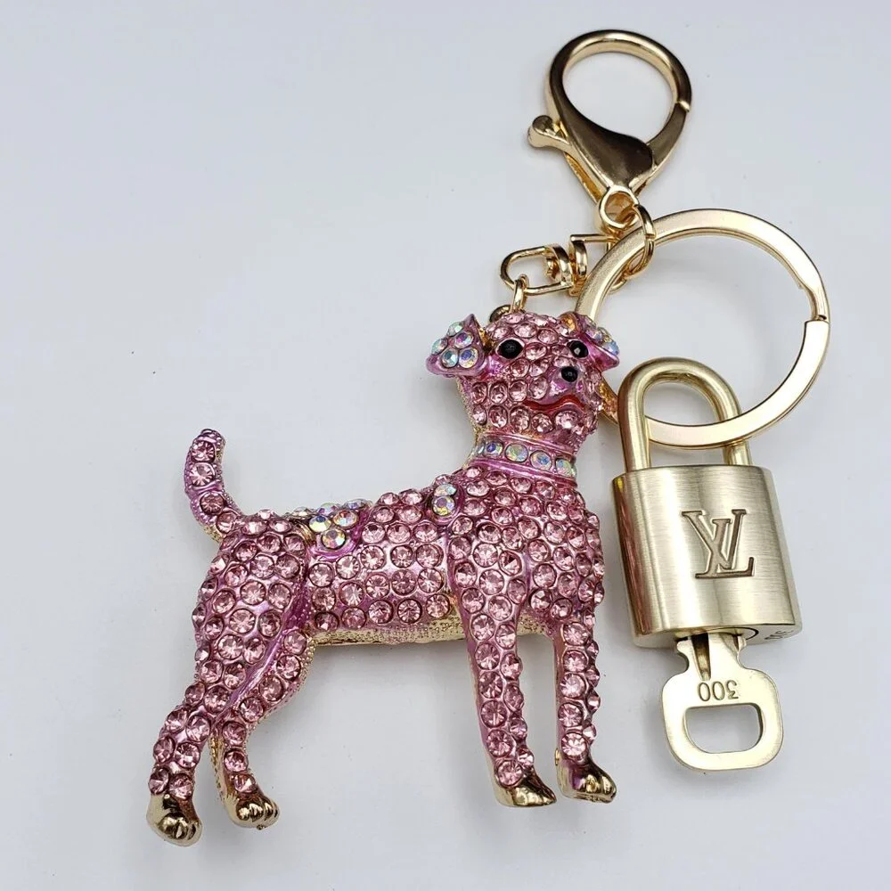 Louis Vuitton Gold Lock & Key 🔑 Authentic LV Unbranded Dog Keychain Charm